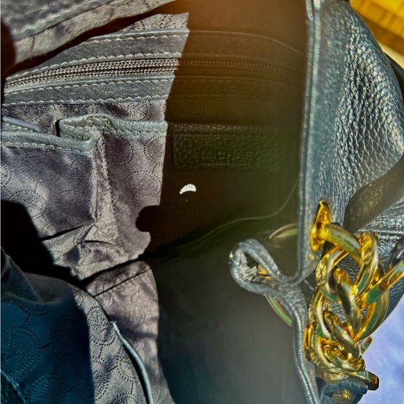 Michael Kors Black Hobo Bag with Gold Accents - Picture 4 of 7